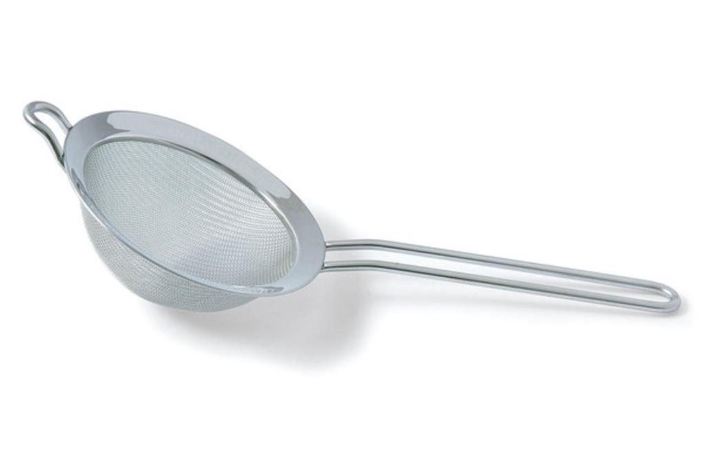 COLADOR LUXE CON ARO REFORZADO. PASO FINO. INOX