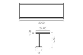 PERFIL RIEL TOLDO CORTINA TLD30 2MTS NE